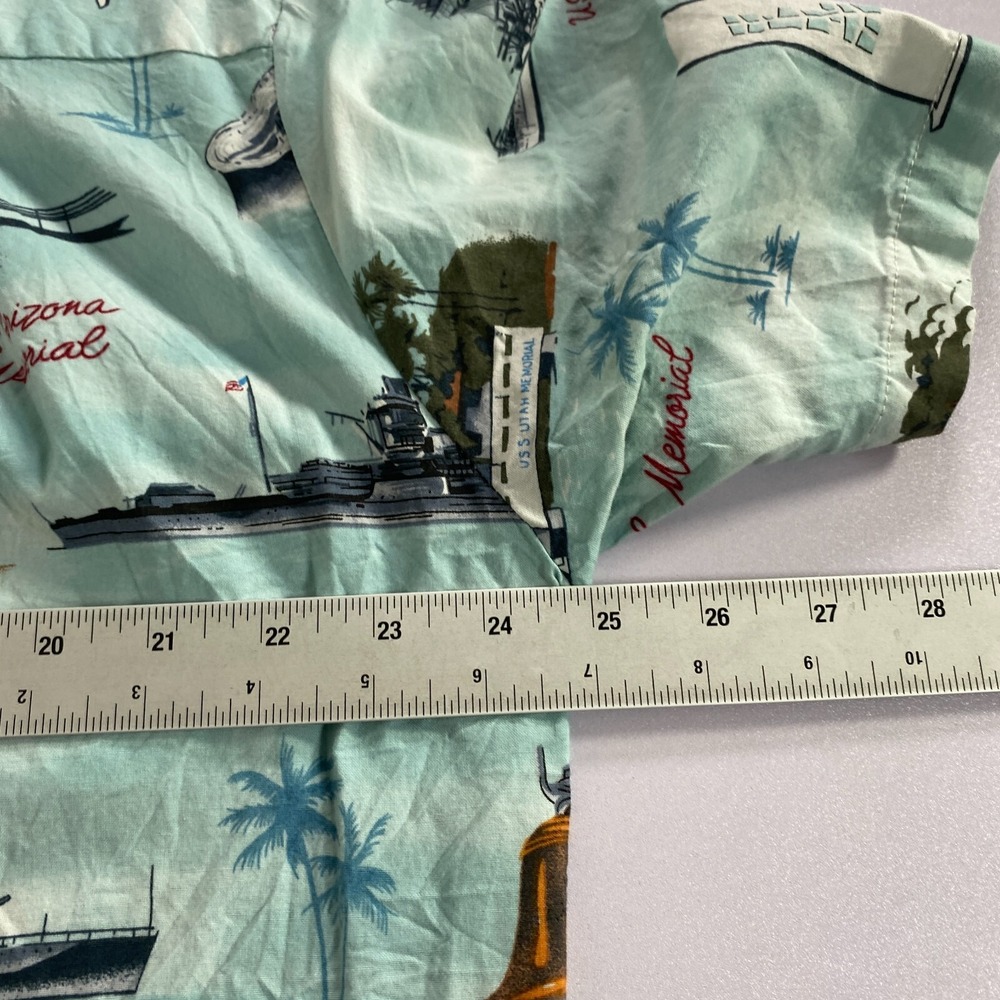 Kalaheo Shirt Mens Large‎ Blue Hawaiian Camp Ocean Ships Navy Boats USS - Picture 7 of 9